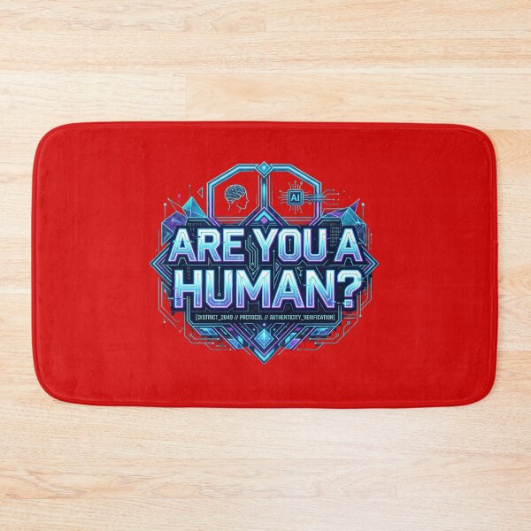 Item preview, Are You A Human? Neon AI Verification Geometric Design designed and sold by Bhaskar Digital Art.