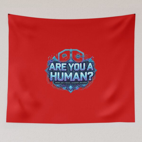 Item preview, Are You A Human? Neon AI Verification Geometric Design designed and sold by Bhaskar Digital Art.