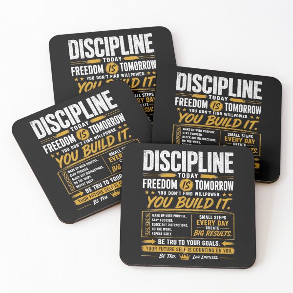Item preview, Discipline Today, Freedom Tomorrow Motivational Quote designed and sold by TruCollective.