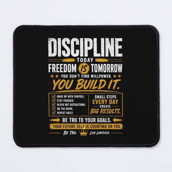 Item preview, Discipline Today, Freedom Tomorrow Motivational Quote designed and sold by TruCollective.