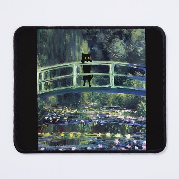 Item preview, Cat Print Monet Water Lilies Bridge | Monet Waterlilies Cat Print designed and sold by PurrfectHome.