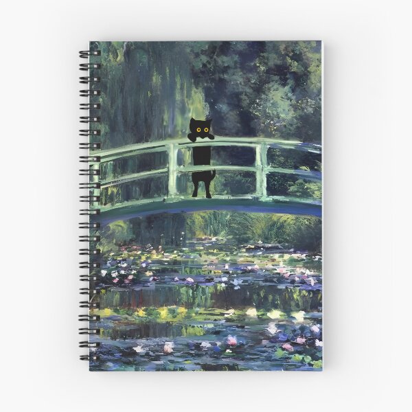 Item preview, Cat Print Monet Water Lilies Bridge | Monet Waterlilies Cat Print designed and sold by PurrfectHome.