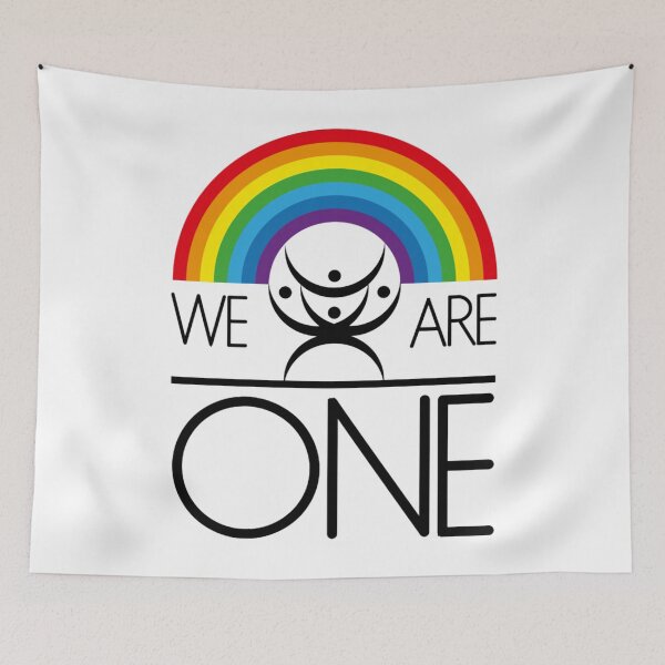Item preview, we are one rainbow colorful logo designed and sold by Black Owl Creatives.