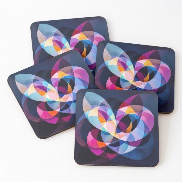Item preview, Colorful Geometric Overlapping Petals Abstract Art designed and sold by Harmonic_Layers.