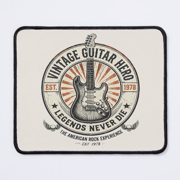 Item preview, Vintage Guitar Hero Est 1978 Legends Never Die Rock Emblem designed and sold by NeO² Studio.