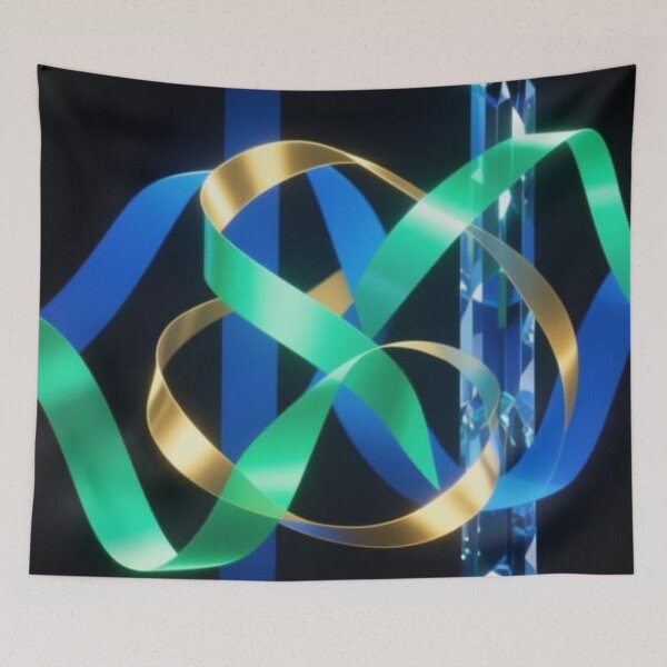 Item preview, 3D Metallic Ribbons and Crystal Pillar Art designed and sold by Harmonic_Layers.