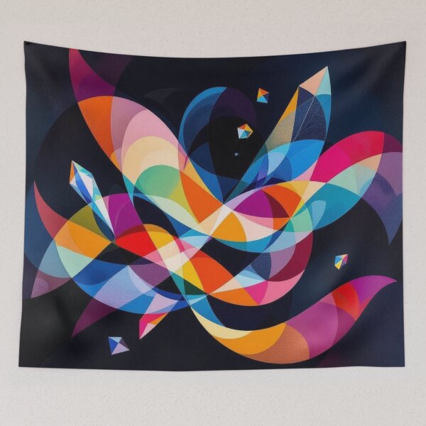 Item preview, Vibrant Prism Geometric Swirl Abstract Art designed and sold by Harmonic_Layers.