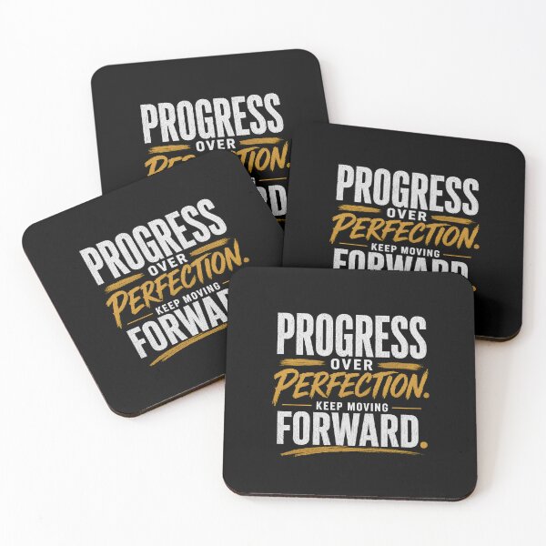 Item preview, Progress Over Perfection Motivational Quote designed and sold by TruCollective.