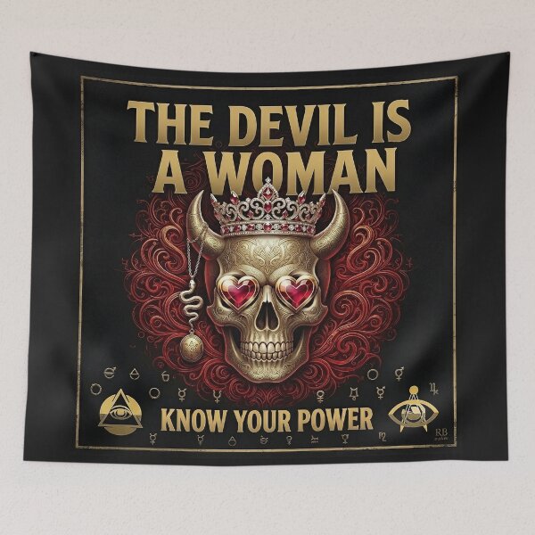 Item preview, Crowned Devil Female Skull Emblem designed and sold by Voodoo Store Paranormal Collections.