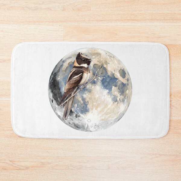 Item preview, Highly detailed scientific illustrations full moon and  Great Eared Nightjar in a vintage natural history book style designed and sold by wonderisland.