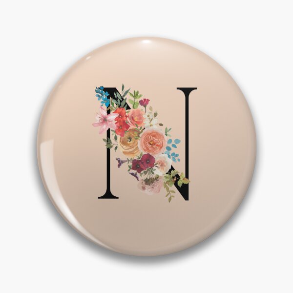 Item preview, Letter N Vintage Florals designed and sold by WildAliceArt.