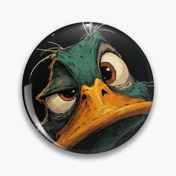 Item preview, Grumpy Duck Cartoon | Funny Skeptical Bird Illustration | Sarcastic Animal Art designed and sold by DuskyMonk.