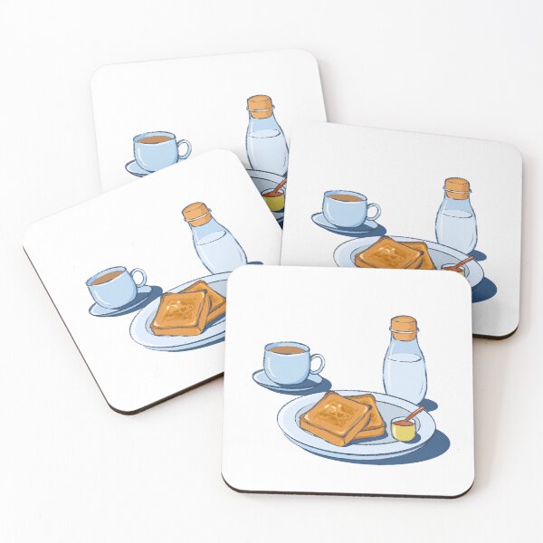Item preview, Cozy Breakfast Table - Coffee Toast and Bottled Milk Illustration designed and sold by morimist.