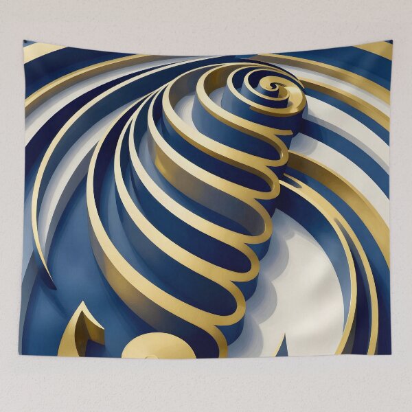 Item preview, Blue Gold White Spiral designed and sold by Vicky Brago-Mitchell®.