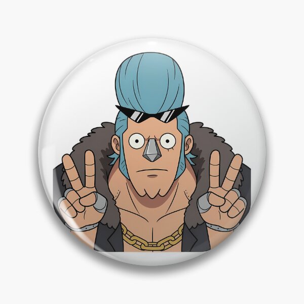 Item preview, Franky One Piece Blue Pompadour Double Peace Portrait designed and sold by earlobejerk.