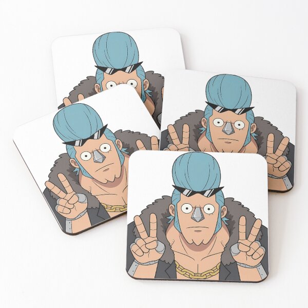 Item preview, Franky One Piece Blue Pompadour Double Peace Portrait designed and sold by earlobejerk.