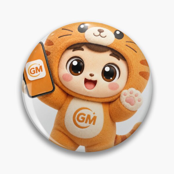 Item preview, Tech Cat Mascot Sticker | Cute Orange Cat App Developer Kawaii Plush Sticker` designed and sold by Chinnibujji.