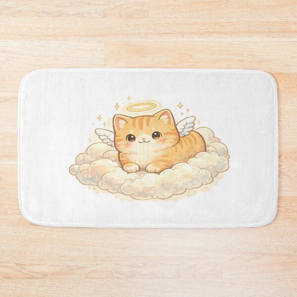 Item preview, Cute Angel Cat Kitten Floating on Clouds | Kawaii Heavenly Cat Gift for Cat Lovers, Pet Parents & Animal Fans designed and sold by ArtByTripti.