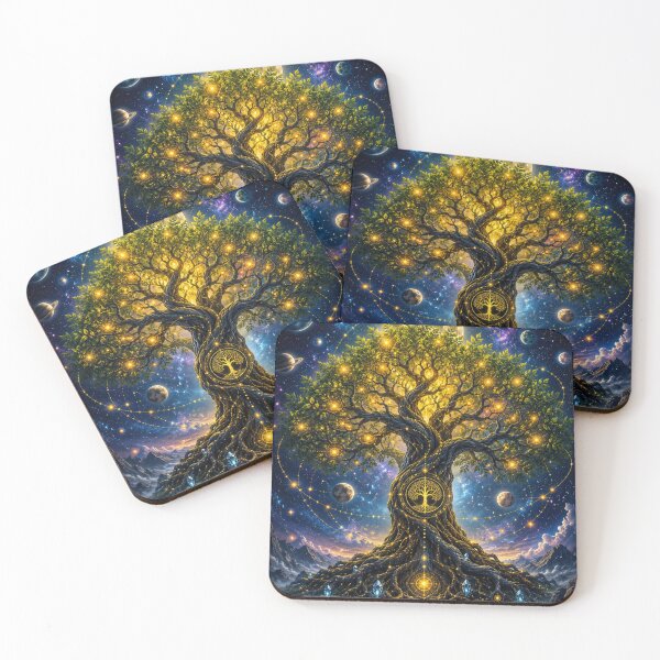 Item preview, Sacred Tree of Life Cosmic Illustration Design designed and sold by MystiColo.