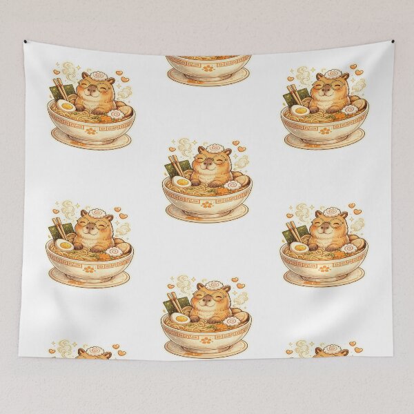 Item preview, Cute Hamster Eating Ramen Noodles | Kawaii Japanese Food Animal Design for Hamster Lovers & Foodies designed and sold by ArtByTripti.