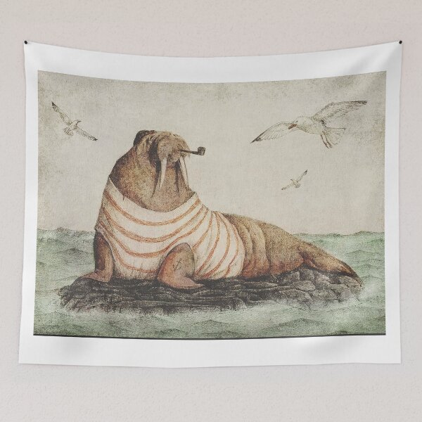 Artikelvorschau, Vintage Walrus Sailor Pfeife Ozean entworfen und verkauft von chaddillard.