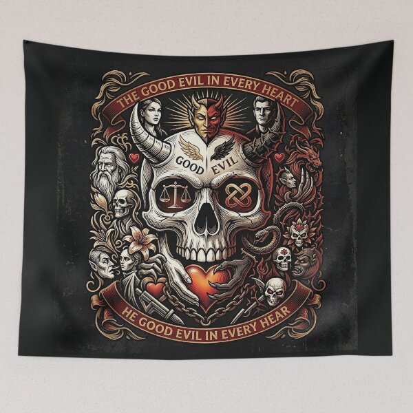 Item preview, Duality Horned Cranium Balance Crest designed and sold by Voodoo Store Paranormal Collections.