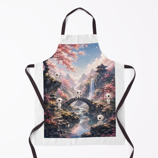 Item preview, Kodama Forest Spirits in Spring Sakura Valley Landscape designed and sold by Jaideep Walia.