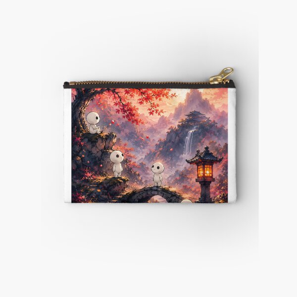 Item preview, Kodama Autumn Forest Spirits at Sunset Stone Bridge designed and sold by Jaideep Walia.