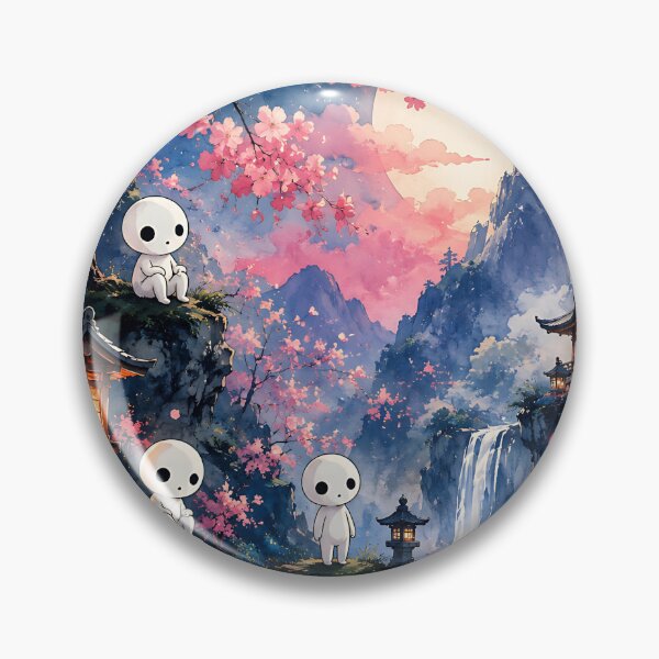 Item preview, Kodama Night Forest Spirits Under Full Moon Sakura designed and sold by Jaideep Walia.