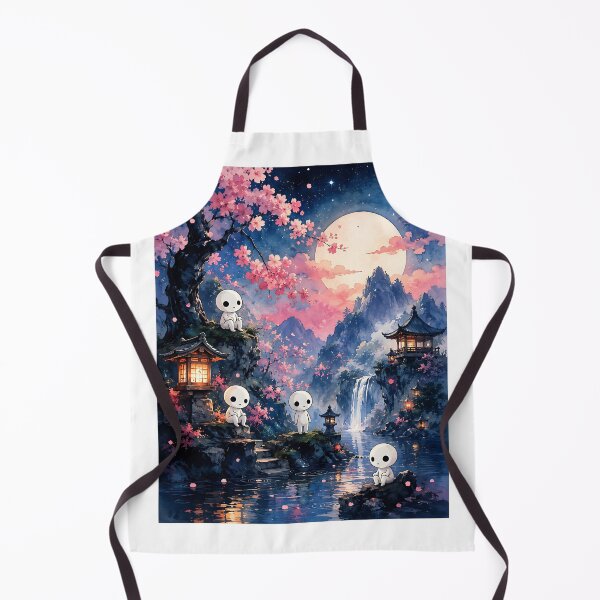 Item preview, Kodama Night Forest Spirits Under Full Moon Sakura designed and sold by Jaideep Walia.