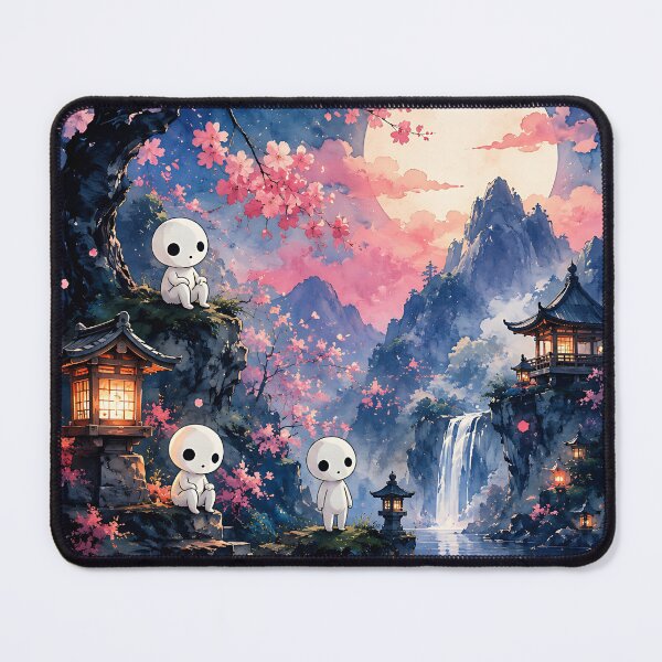 Item preview, Kodama Night Forest Spirits Under Full Moon Sakura designed and sold by Jaideep Walia.