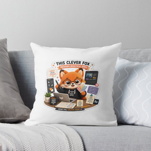 Item preview, Smart Fox UI Designer Mascot Sticker | Cute Design Mascot Kawaii Plush` designed and sold by Chinnibujji.