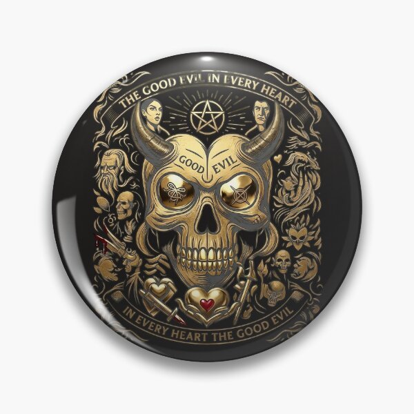 Item preview, Pentagram Horned Skull Gold Crest designed and sold by Voodoo Store Paranormal Collections.