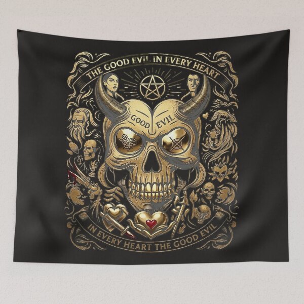 Item preview, Pentagram Horned Skull Gold Crest designed and sold by Voodoo Store Paranormal Collections.