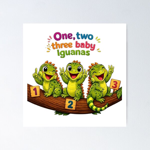 Item preview, One Two Three Baby Iguanas designed and sold by RaulWeirdAndFun.