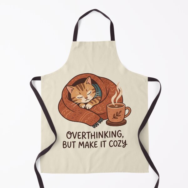 Item preview, Overthinking But Make It Cozy Cat Blanket Warm Coffee designed and sold by SplashTastic.