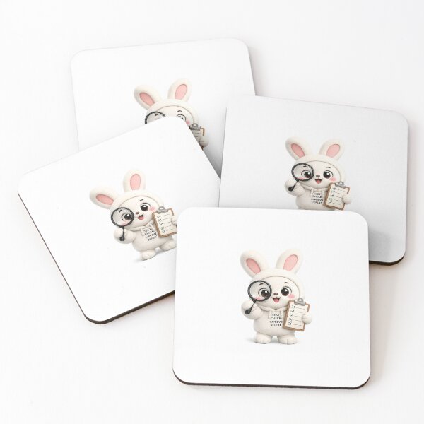 Item preview, Bunny QA Tester Mascot Sticker | Cute Testing Mascot Kawaii Plush Sticker` designed and sold by Chinnibujji.