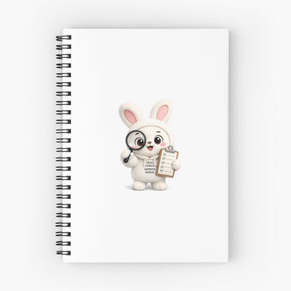 Item preview, Bunny QA Tester Mascot Sticker | Cute Testing Mascot Kawaii Plush Sticker` designed and sold by Chinnibujji.