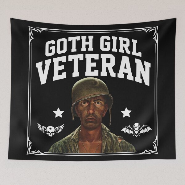 Item preview, Goth Girl Veteran - Dark Humor Meme designed and sold by LuksTEESred.
