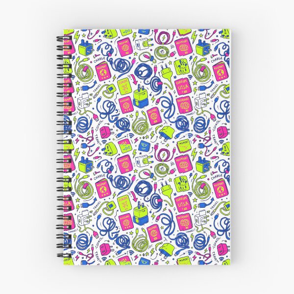 Item preview, Travel Tech Doodles Seamless Pattern Cables Passport Travel designed and sold by SplashTastic.
