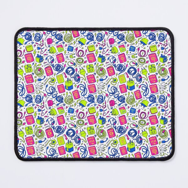 Item preview, Travel Tech Doodles Seamless Pattern Cables Passport Travel designed and sold by SplashTastic.