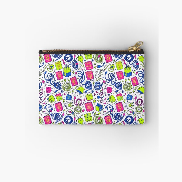 Item preview, Travel Tech Doodles Seamless Pattern Cables Passport Travel designed and sold by SplashTastic.