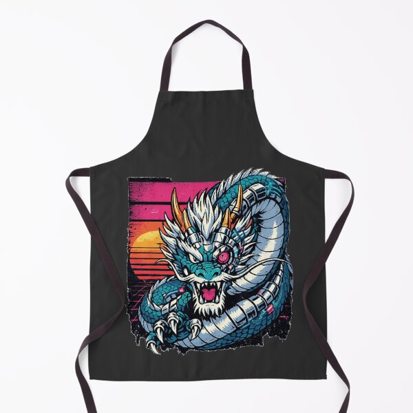 Item preview, Vintage Anime Neon Retro Synthwave Cyber Dragon Rising designed and sold by KungPowUnicorn.