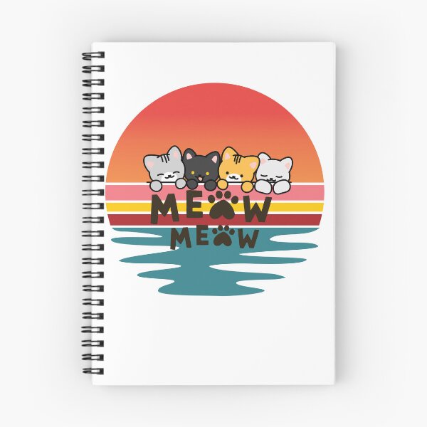 Item preview, Cute Meow Meow Kittens and Retro Sunset Cat Lovers Design  designed and sold by MKTreasures.