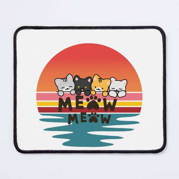 Item preview, Cute Meow Meow Kittens and Retro Sunset Cat Lovers Design designed and sold by MKTreasures.