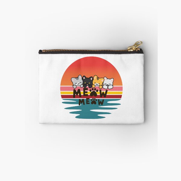 Item preview, Cute Meow Meow Kittens and Retro Sunset Cat Lovers Design  designed and sold by MKTreasures.