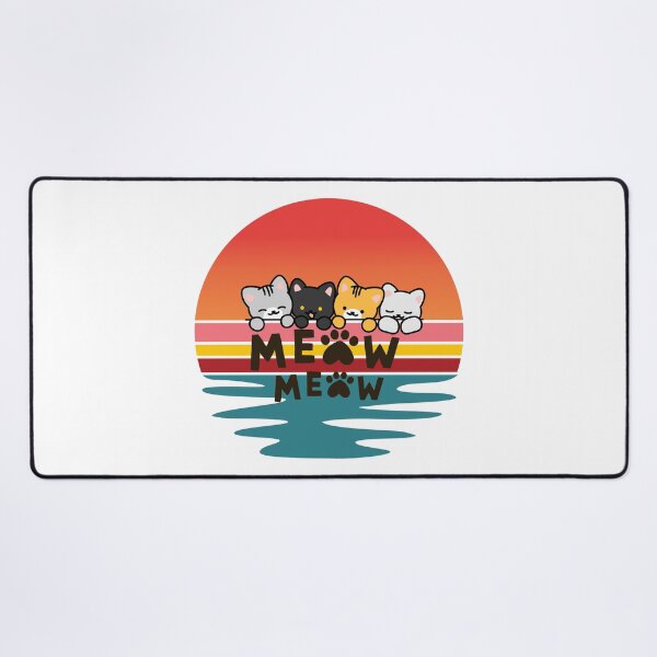 Item preview, Cute Meow Meow Kittens and Retro Sunset Cat Lovers Design  designed and sold by MKTreasures.