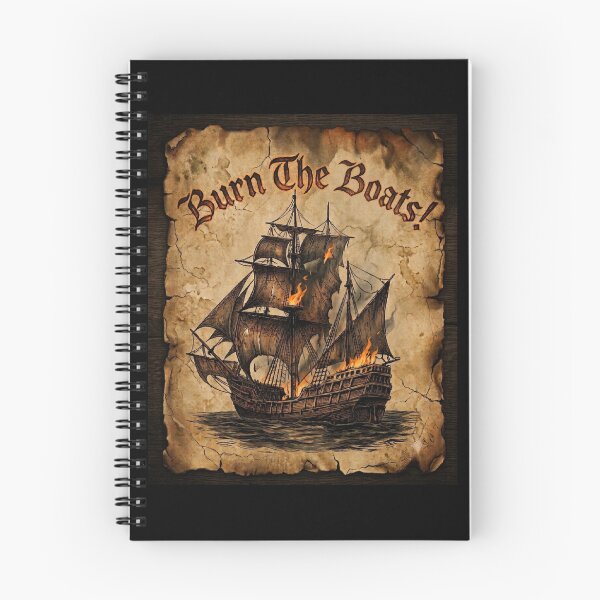 Item preview, Burn The Boats Vintage Ship Motivation designed and sold by Flirt-Teez.