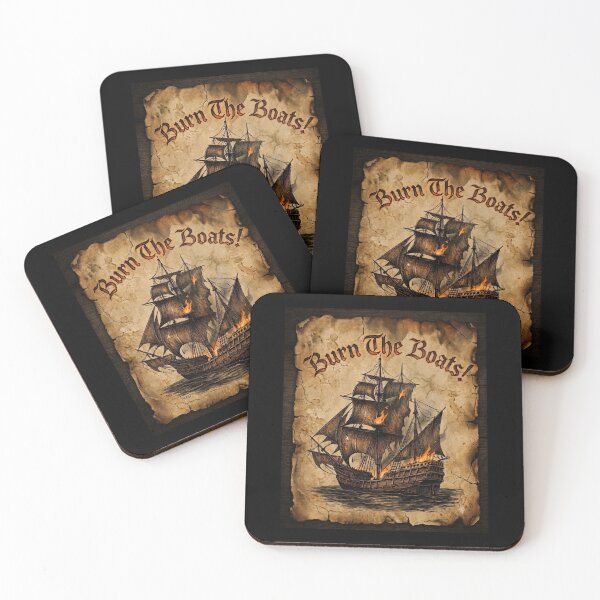 Item preview, Burn The Boats Vintage Ship Motivation designed and sold by Flirt-Teez.