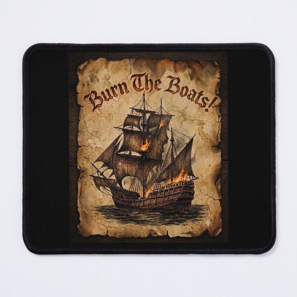 Item preview, Burn The Boats Vintage Ship Motivation designed and sold by Flirt-Teez.
